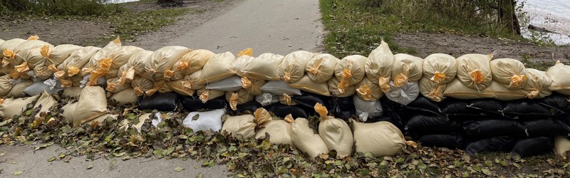 Sandsække ved Sydvestpynten, oktober 2023